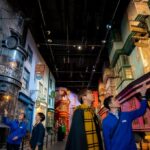 Visitors walking through the Diagon Alley set at Warner Bros. Studio Tour Tokyo