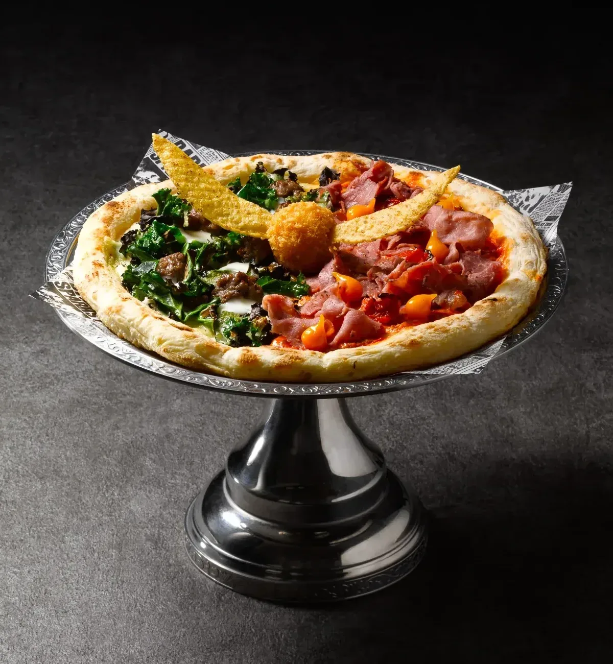 Quidditch themed pizza at Warner Bros. Studio Tour Tokyo