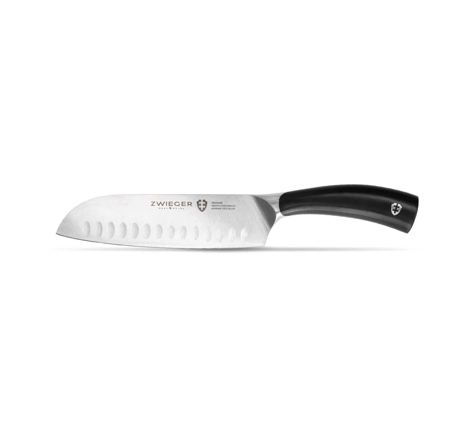 Nóż Santoku Zwieger Obsidian o długości 18 cm