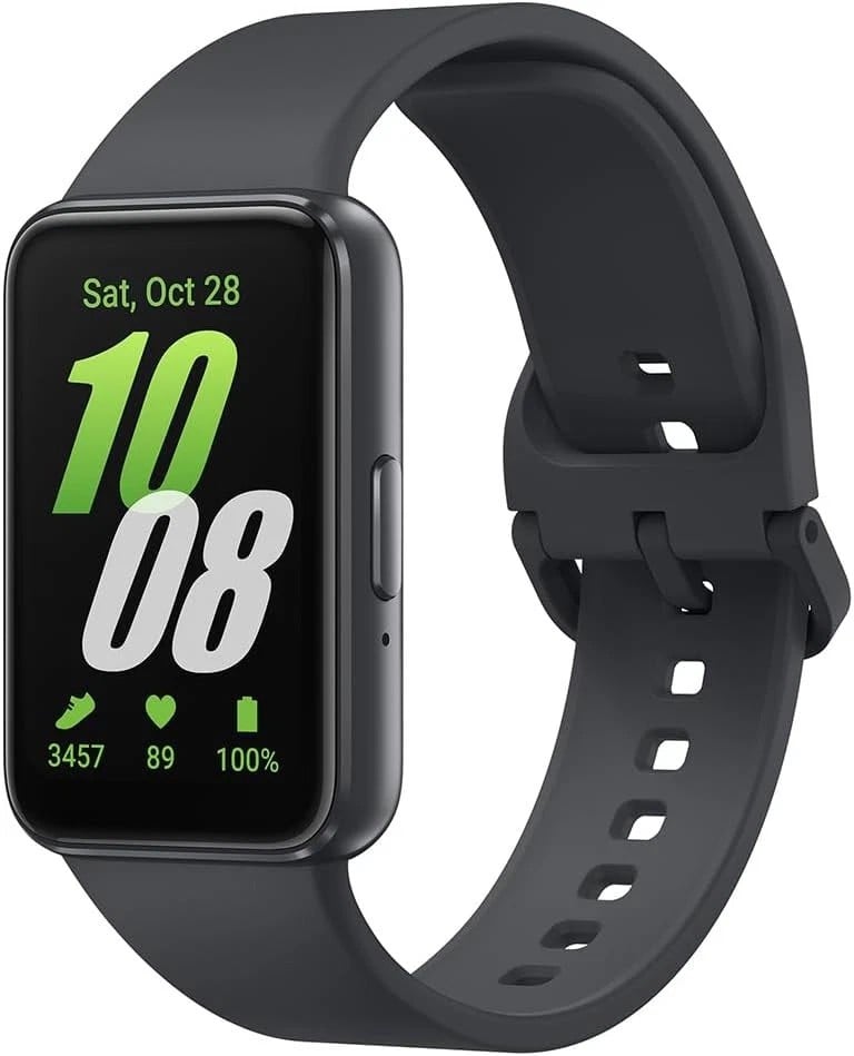 Black Samsung Galaxy Fit3 fitness tracker
