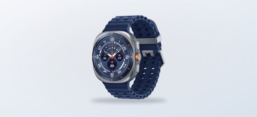 Samsung Galaxy Watch Ultra smartwatch in titanium blue