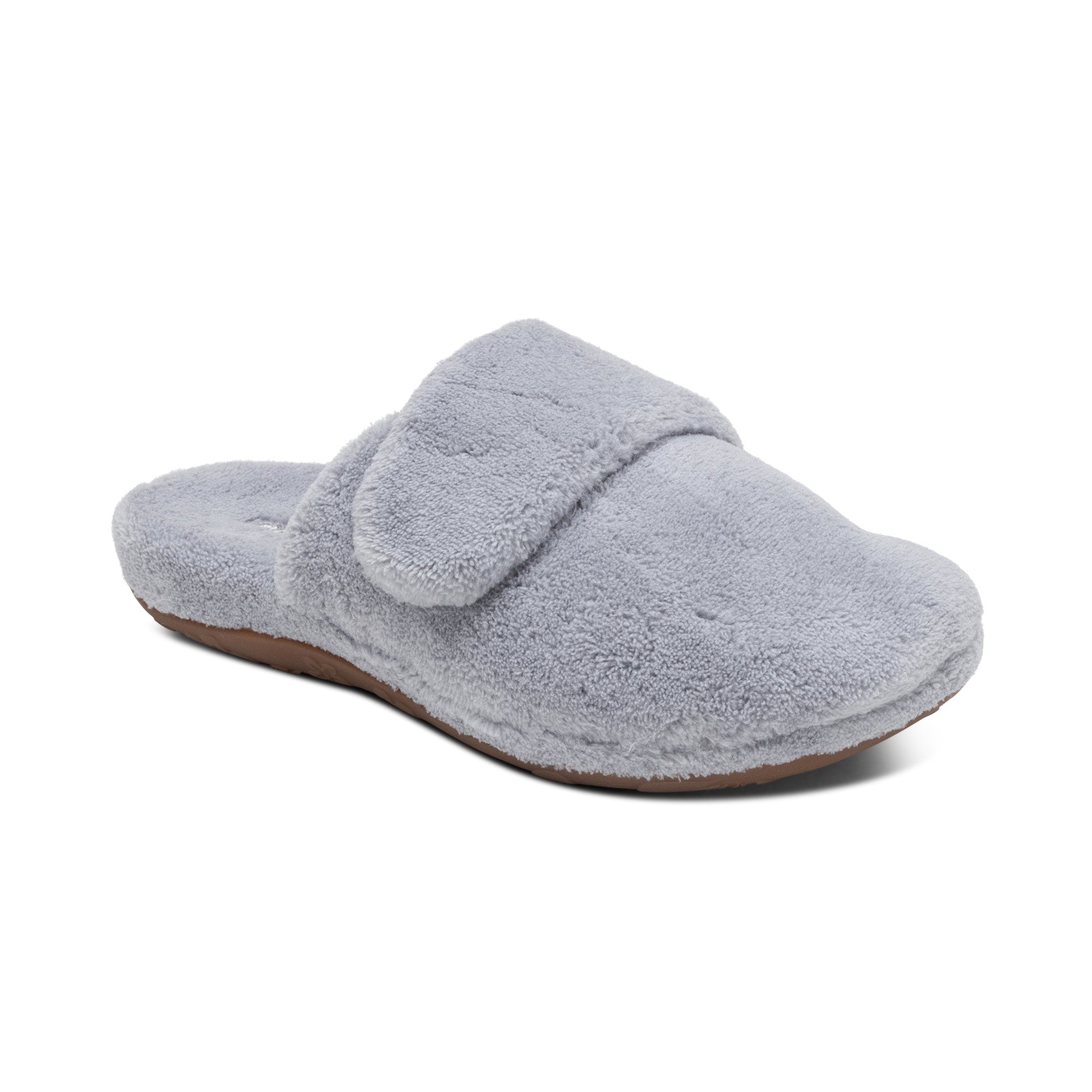 Grey Aetrex Mandy closed toe slipper