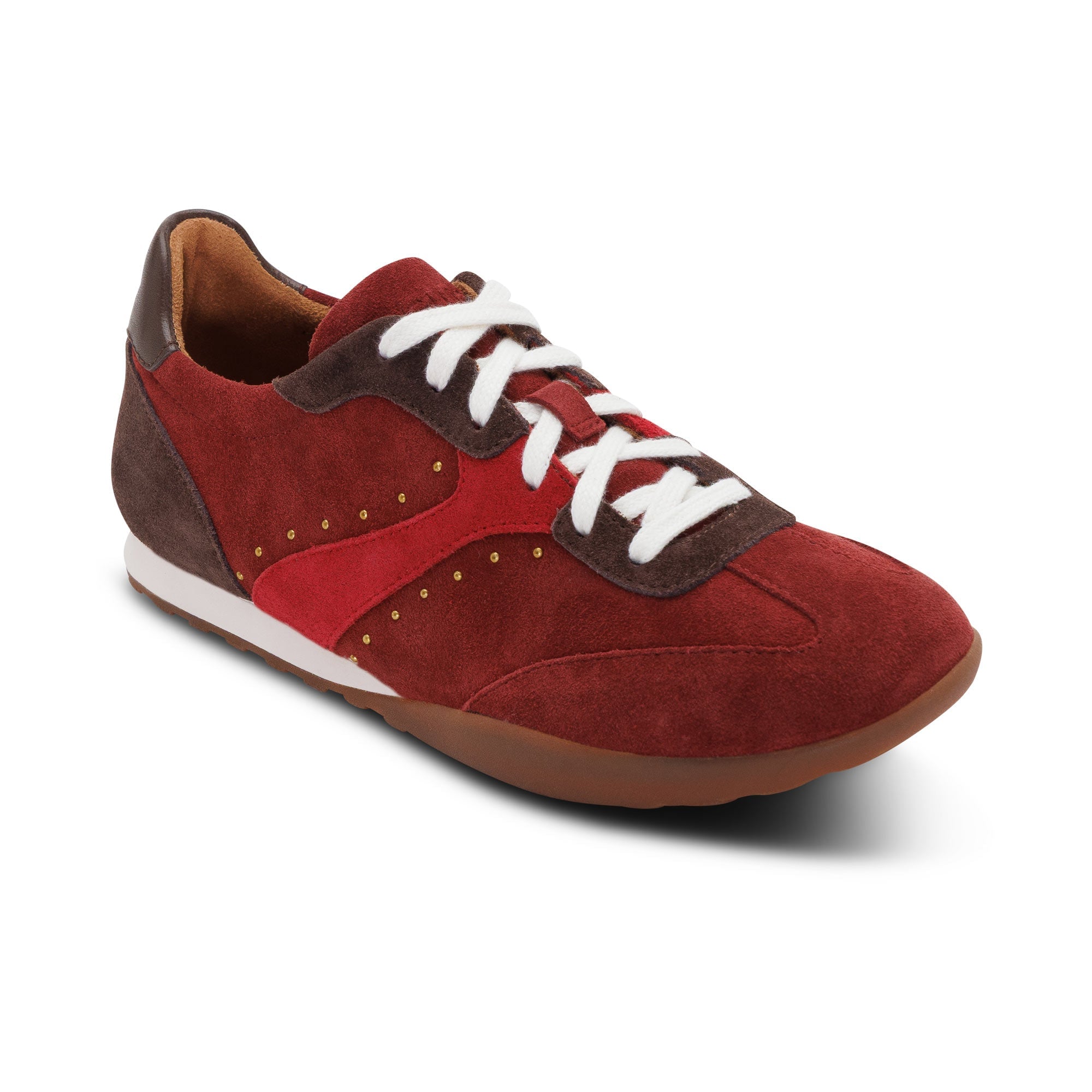 Aetrex Sloane burgundy leather arch support sneaker