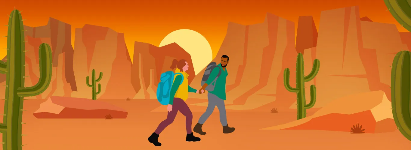 Illustrazione dedicata all'assicurazione per un viaggio negli Stati Uniti