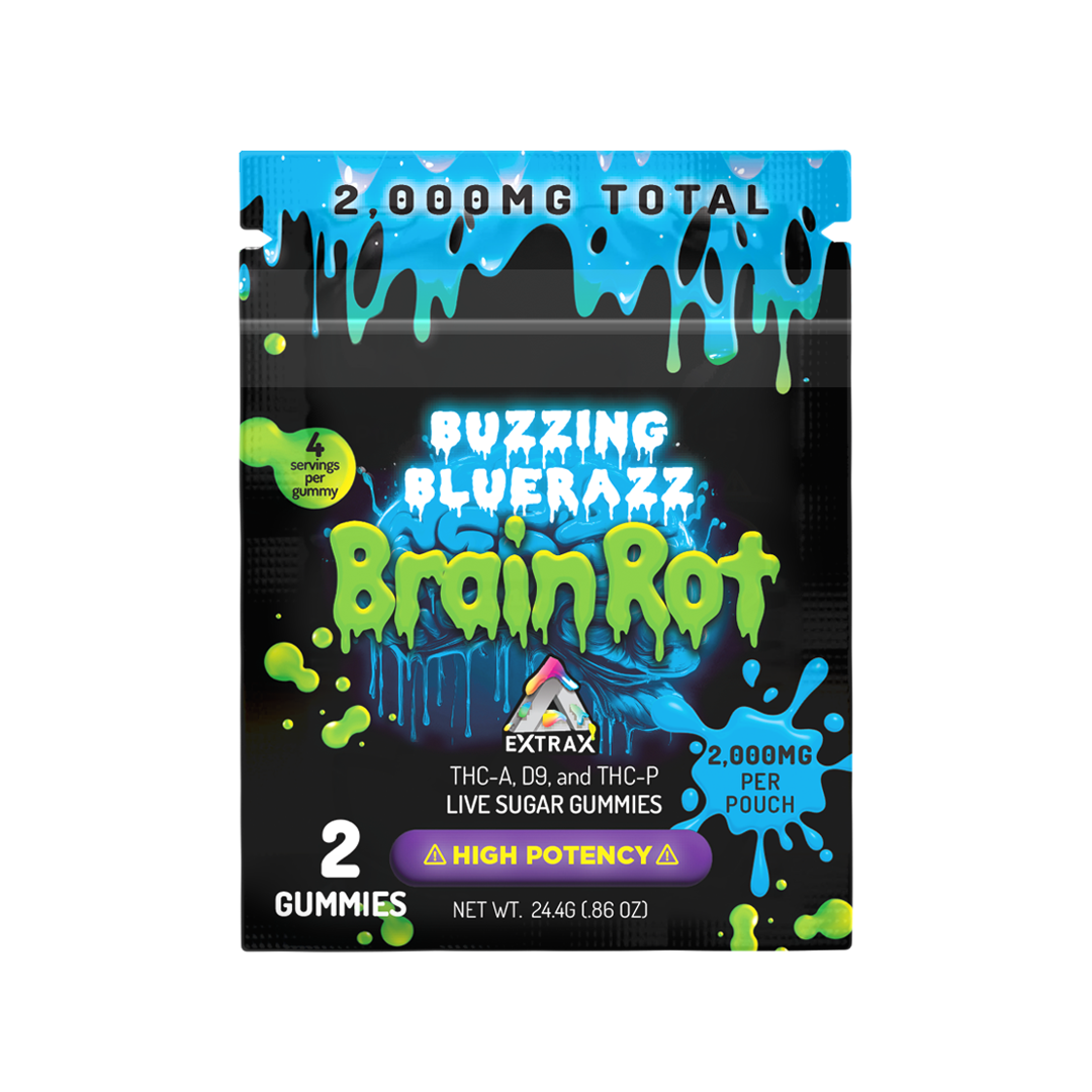 Brain Rot THCA Live Sugar two-pack gummy product