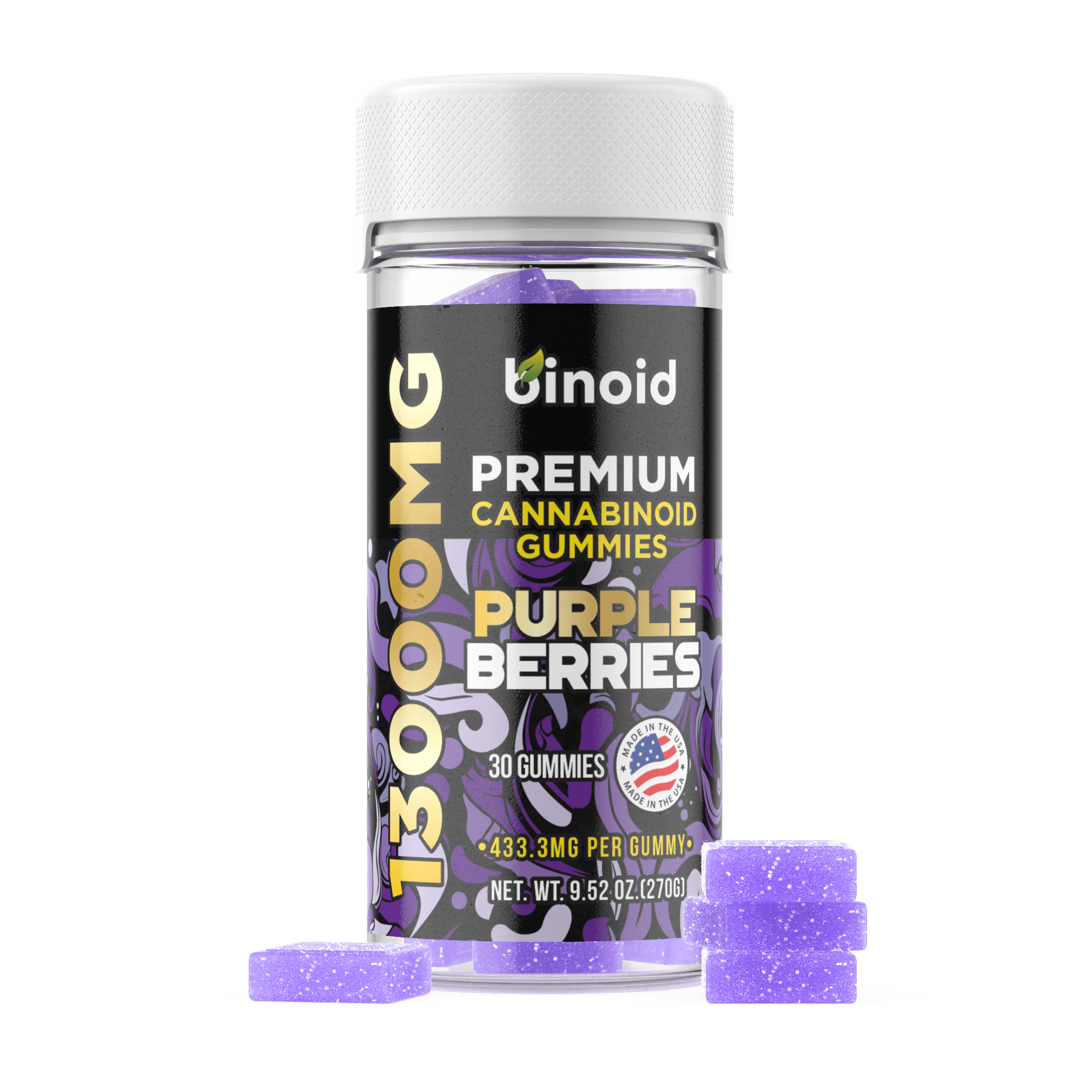 Binoid CBD Purple Berries gummies bottle