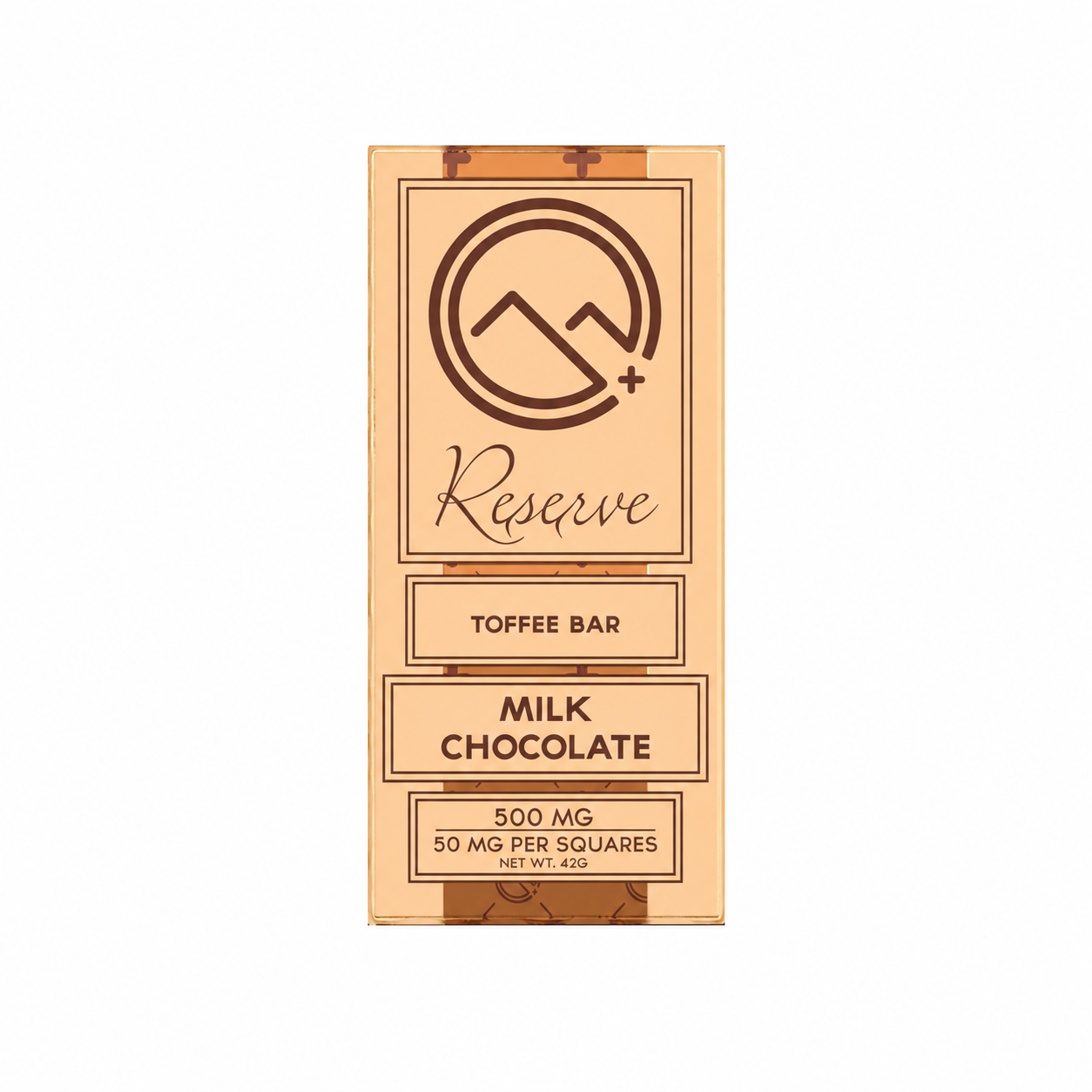 Colorado Cures Reserve milk chocolate bar with toffee pieces