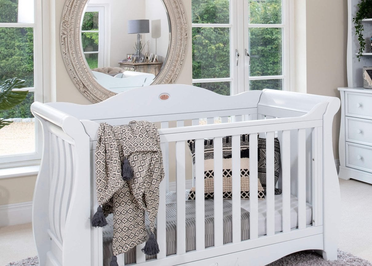 Boori Sleigh Royale cot bed in a nursery setting