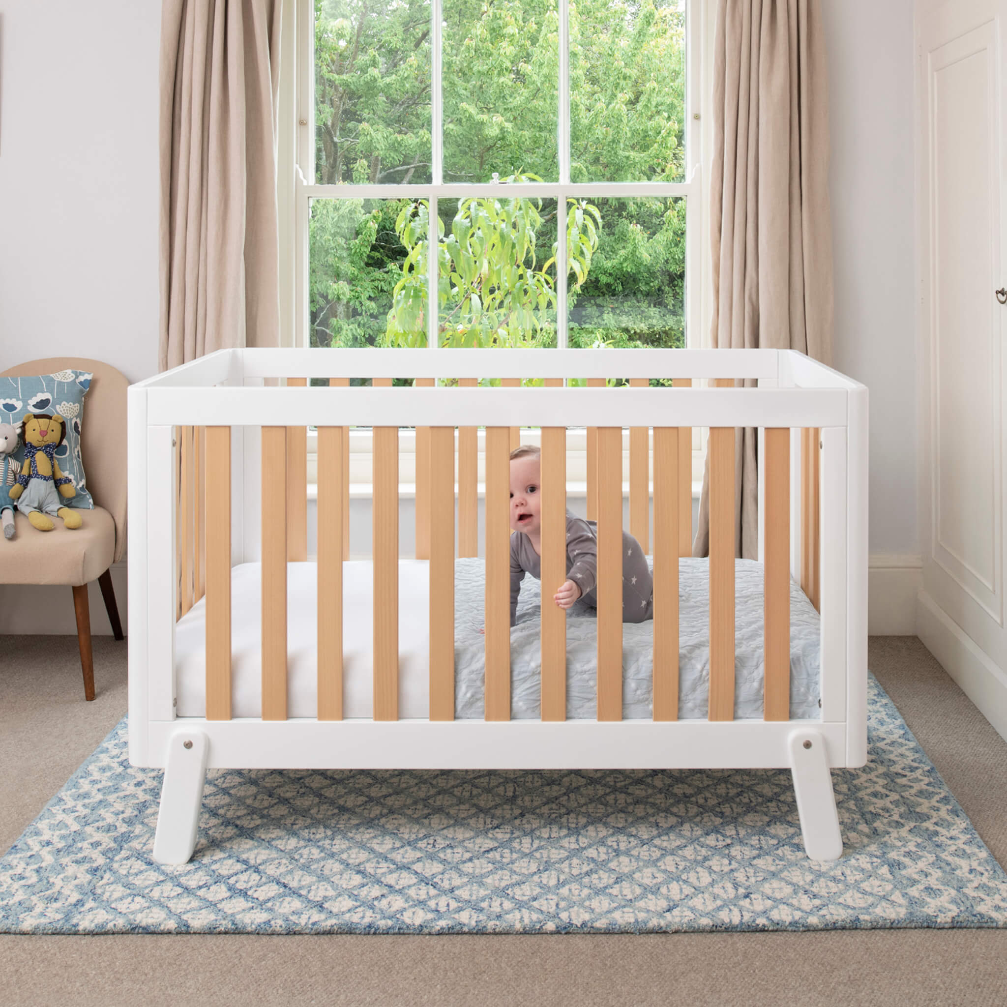 Boori Turin white and wood cot bed
