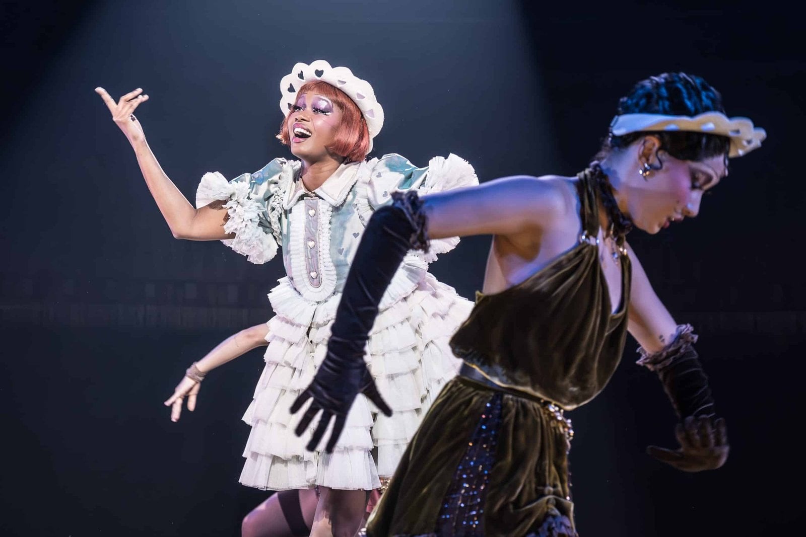A dramatic club scene from Cabaret at the Playhouse Theatre