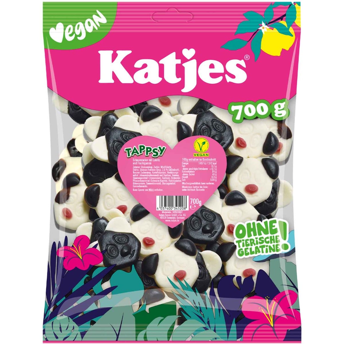 Beutel Katjes Tappsy Vegan Fruchtgummi