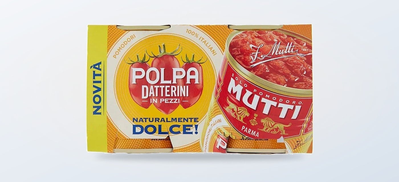 Zwei Dosen Mutti Polpa Datterini Tomaten