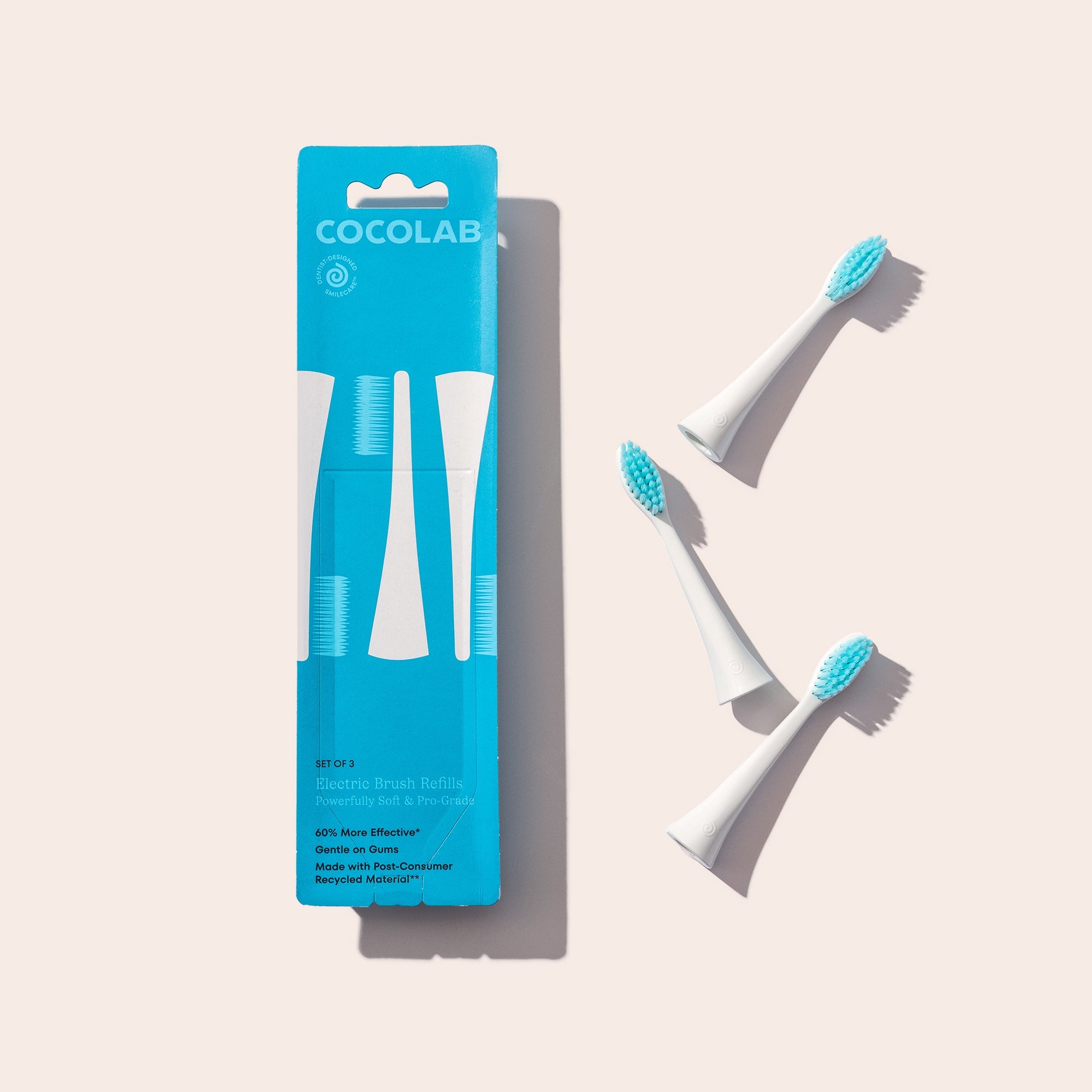 Cocofloss Electric Brush Refills displayed in their package