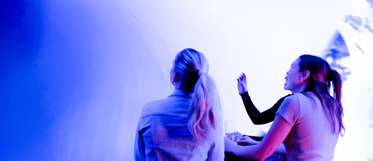Cosm shared reality venue interior with its immersive LED display