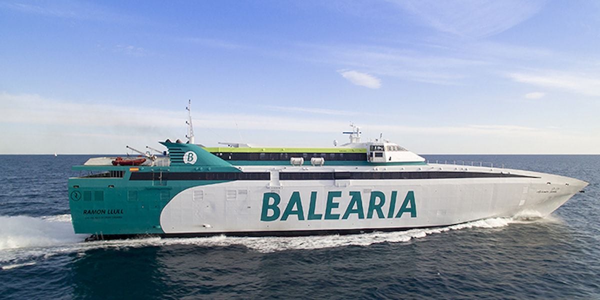 Ramon Llull ferry vessel at sea