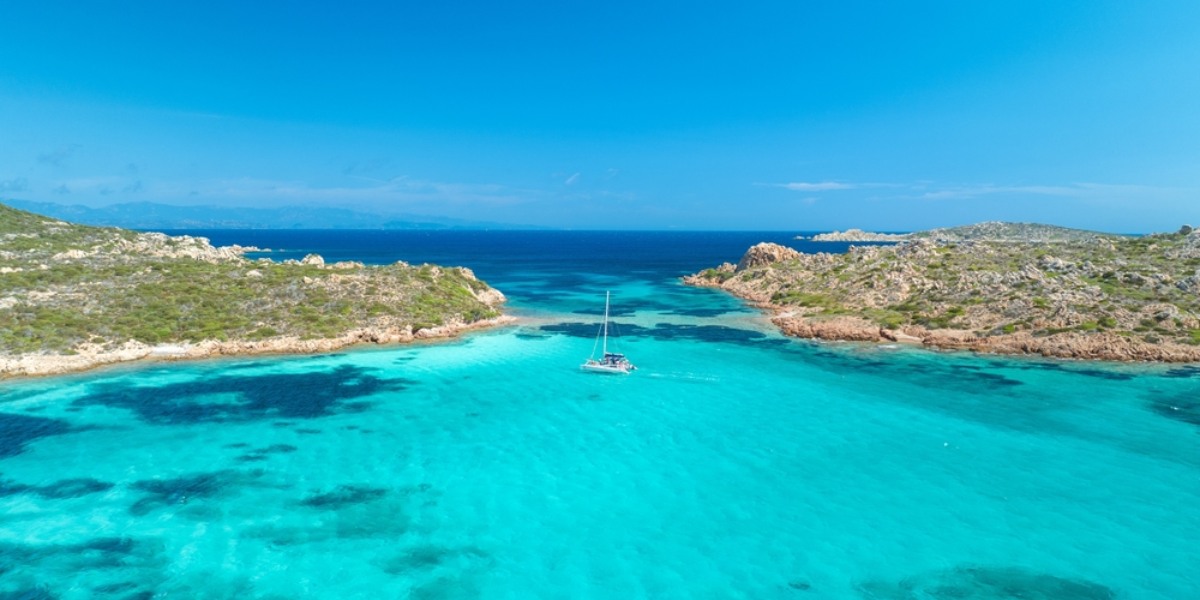 Sardinia coastline and ferry travel destination