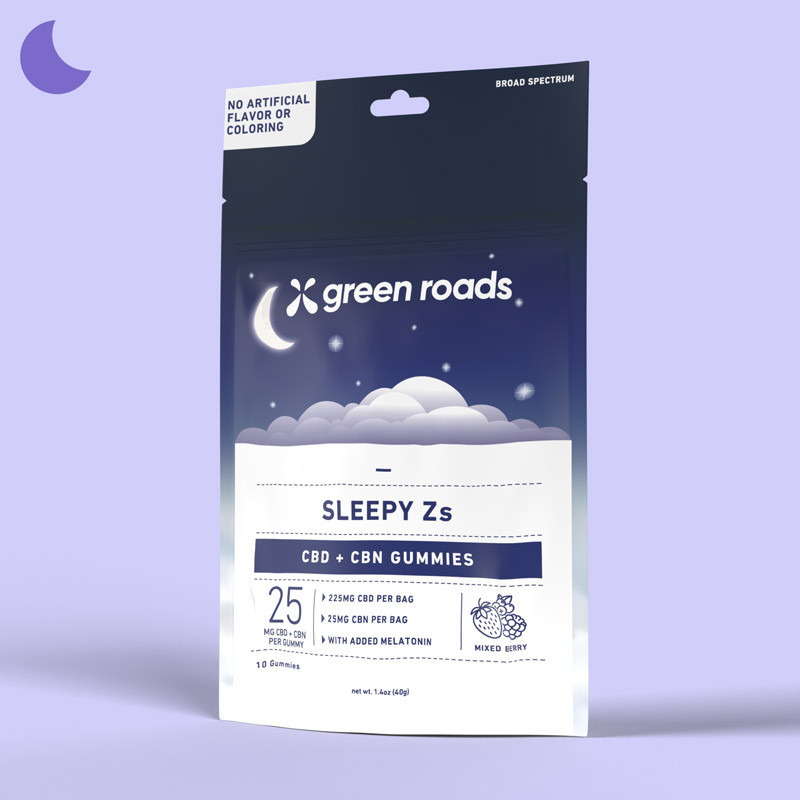 Green Roads Sleepy Zs CBD gummies 10-count bag