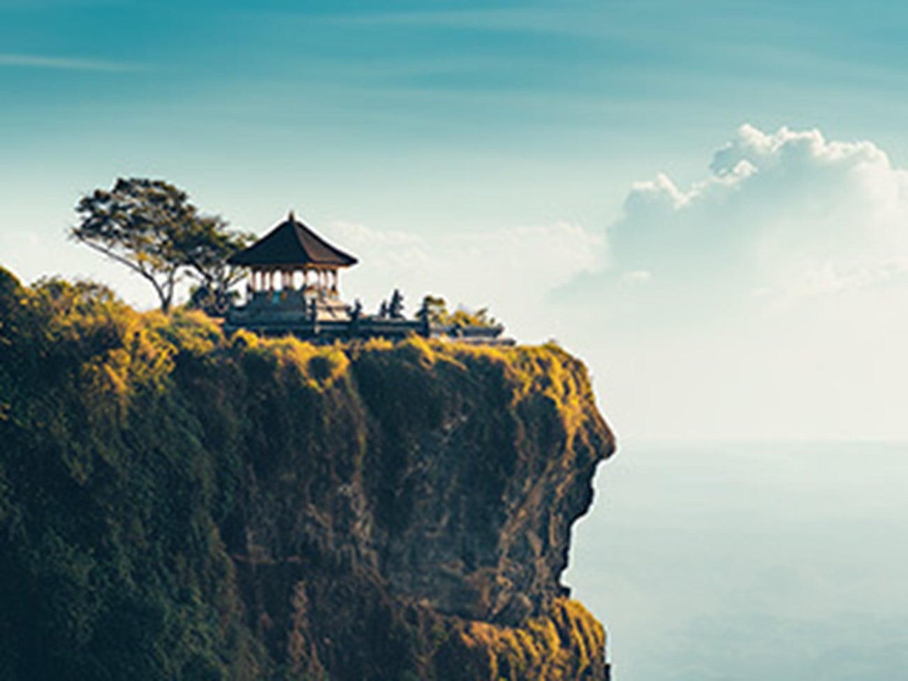 Uluwatu-tempel op Bali in een reisgidsbeeld