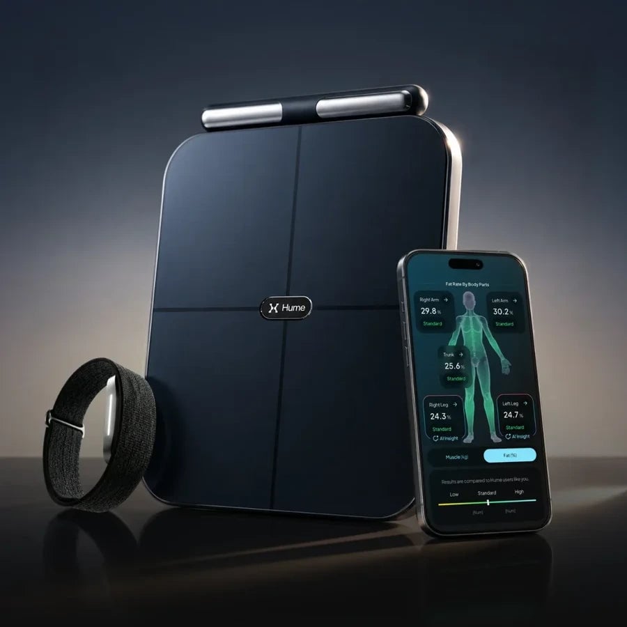 Hume Pod und Hume Band 2.0 als Produktbundle auf neutralem Hintergrund