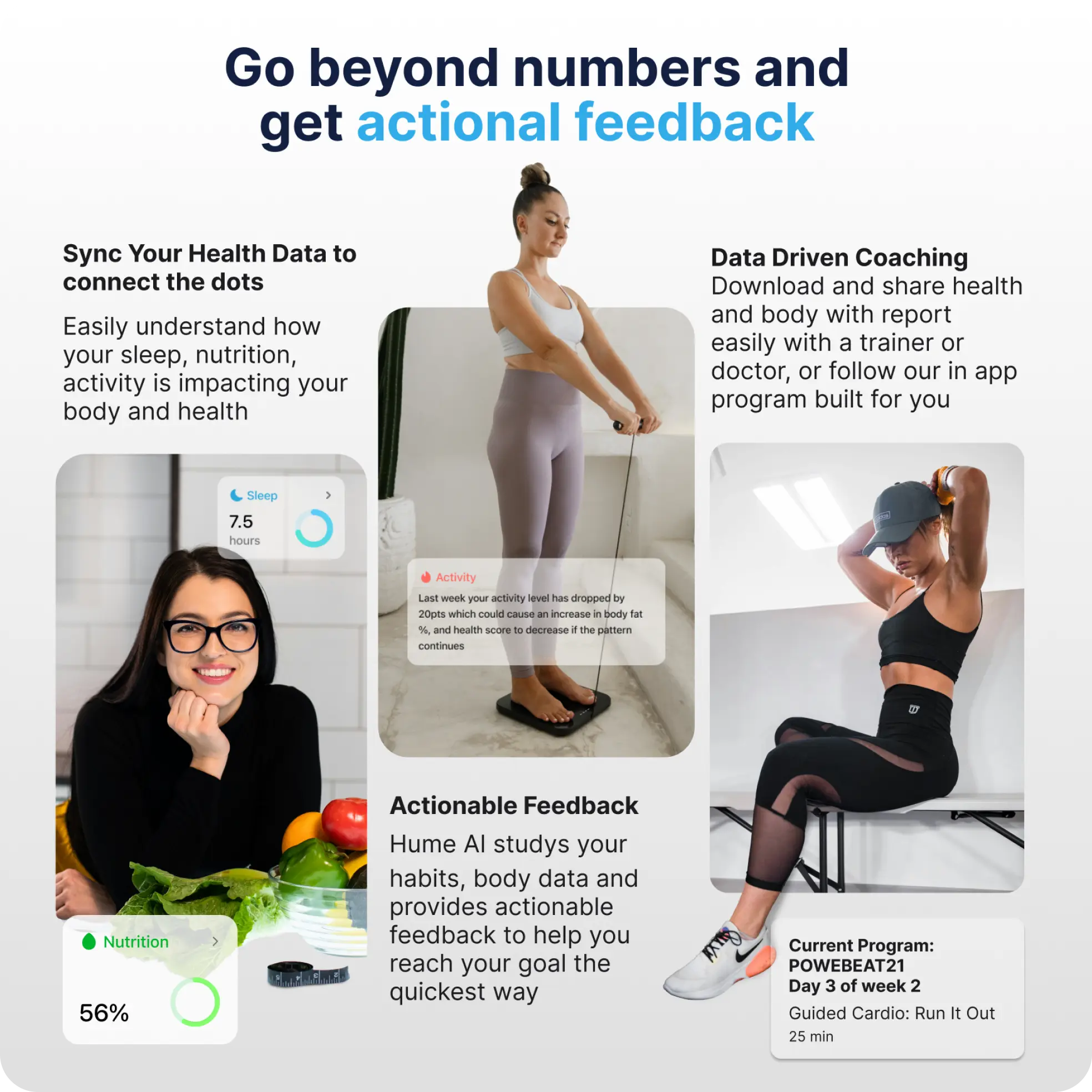 Hume Health App und Gesundheitsdaten als Marketinggrafik