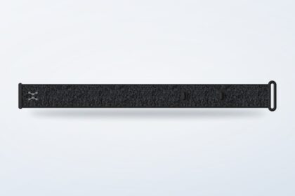 Charcoal HumeWeave strap shown from the front