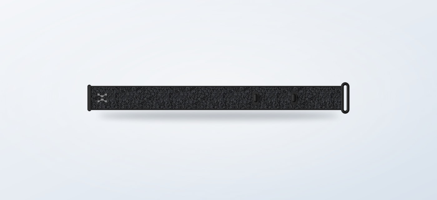 Charcoal HumeWeave strap shown from the front