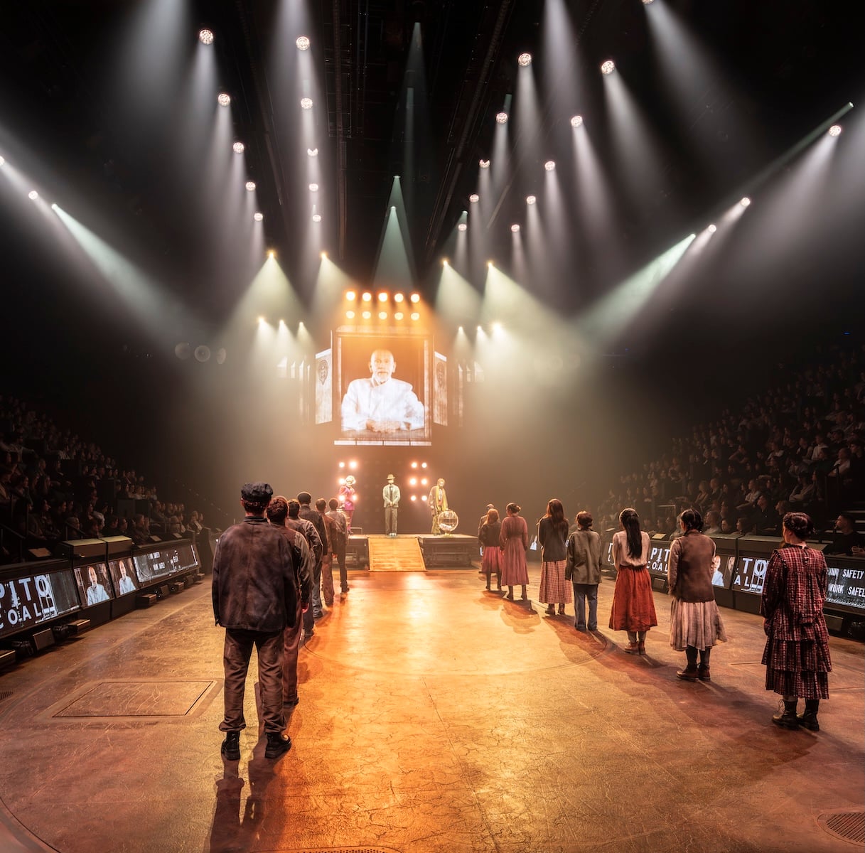 Wide production scene from Hunger Games on Stage