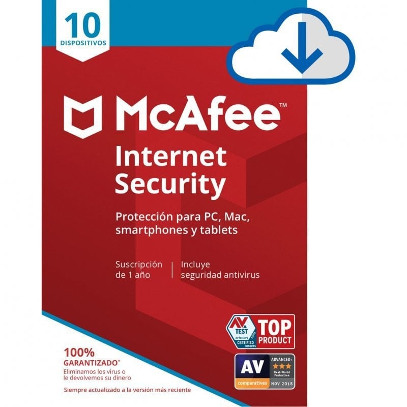 McAfee Internet Security mostrado como producto individual