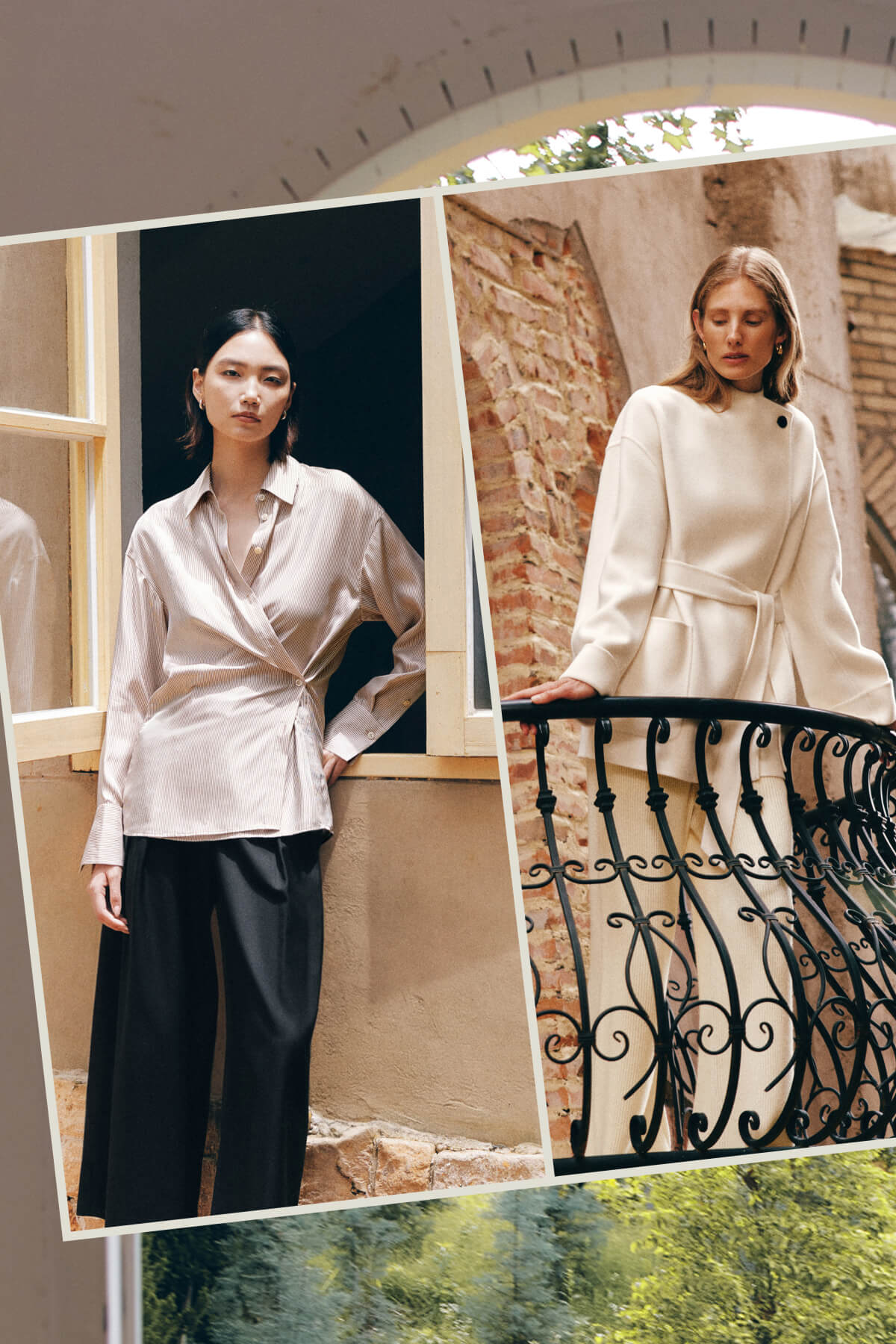 Planche éditoriale Lilysilk avec vêtements et accessoires de la collection automne