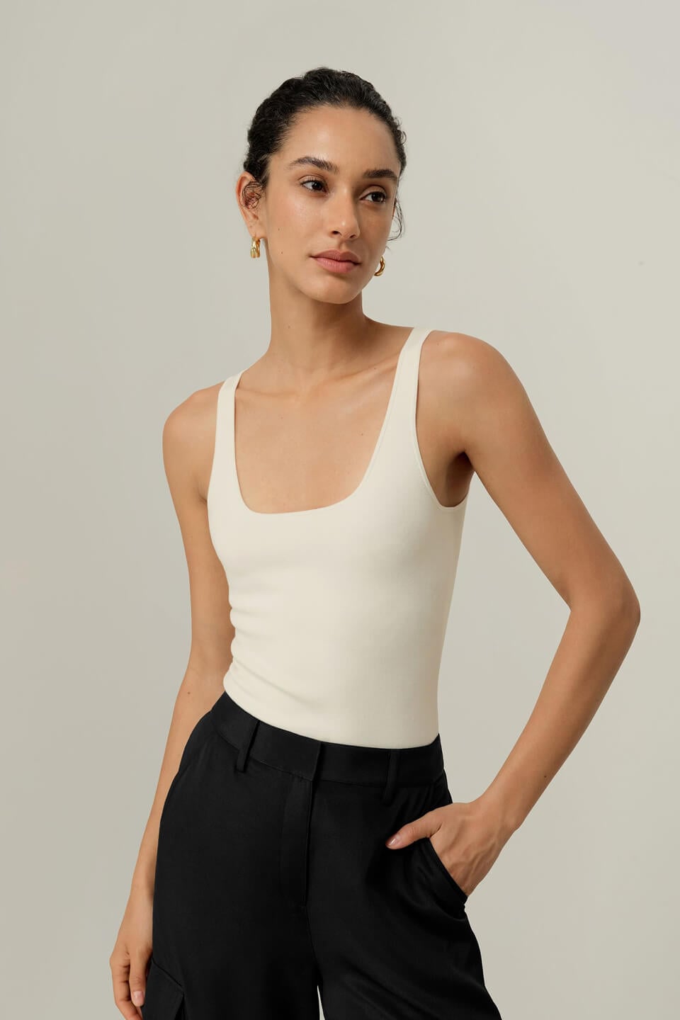 Lilysilk Milano Knit Silk Viscose Tank Top als einzelnes Kleidungsstück
