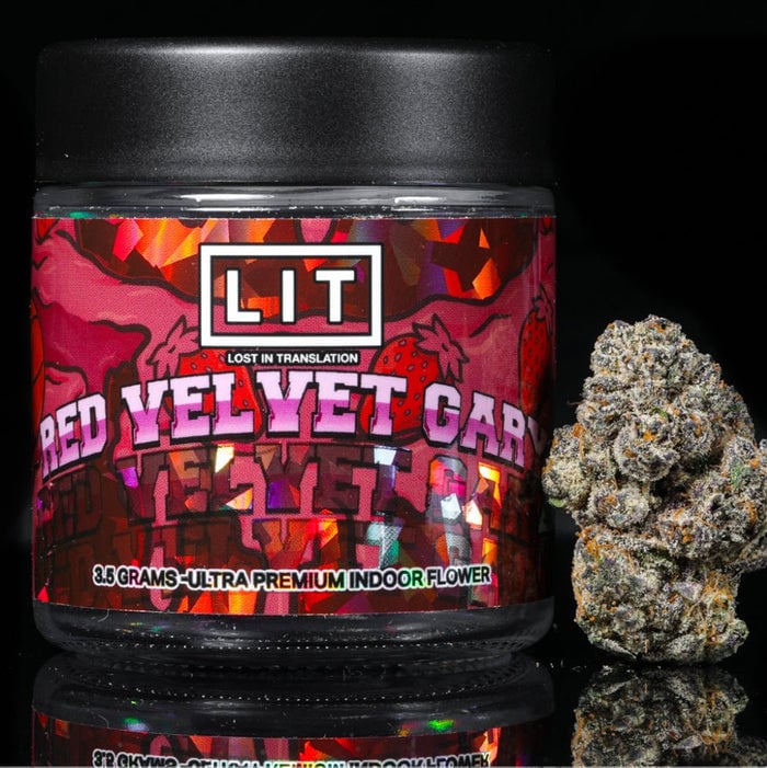 Red Velvet Gary THCA flower product photographed in its package
