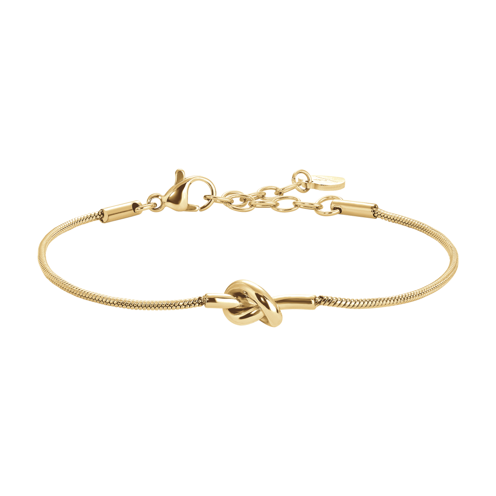 Bracciale da donna in acciaio IP gold con nodo