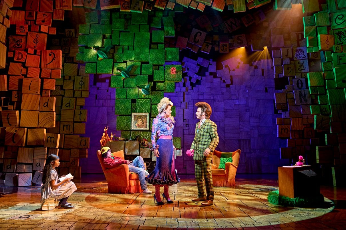Matilda The Musical cast on stage at the Cambridge Theatre