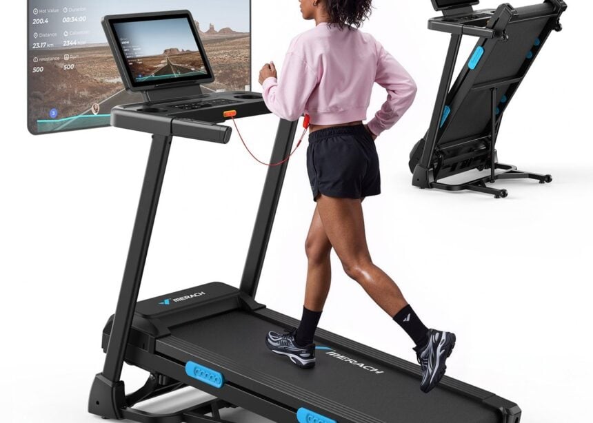 Merach T12B3 folding treadmill with colour screen