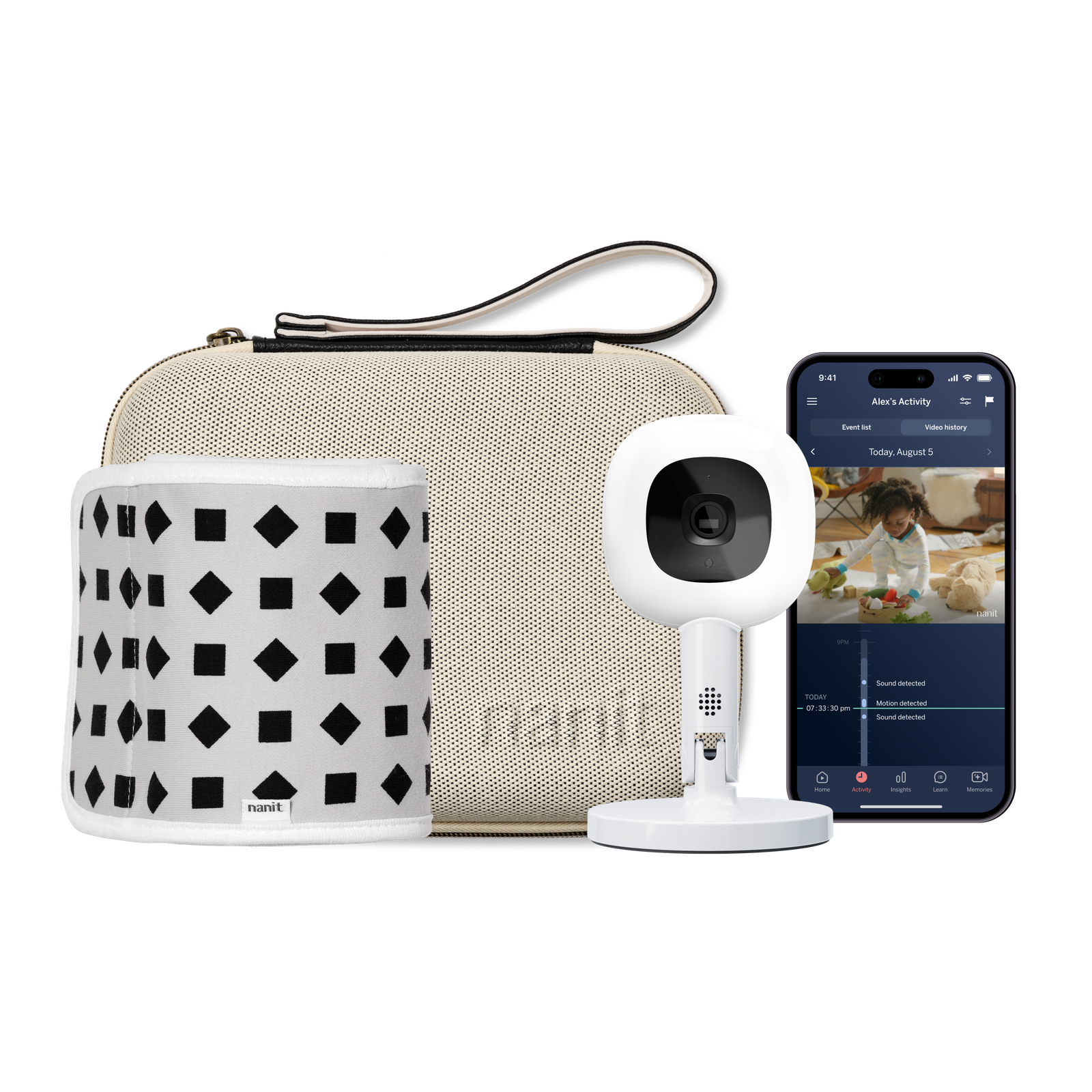 Nanit Travel Bundle with two-tone canvas case