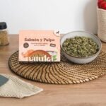 Menú cocinado de salmón de Natuka en su presentación