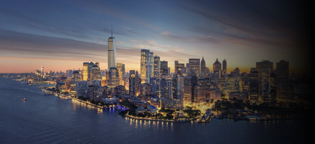Dusk Manhattan skyline