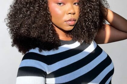 QVR 4C Edges kinky curly short bob wig with lace front