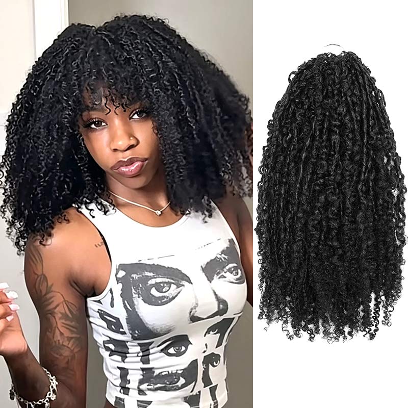 QVR natural black Afro twist curly crochet extension