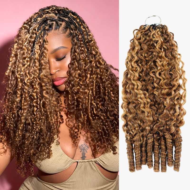 QVR seamless Burmese curly feather crochet human hair