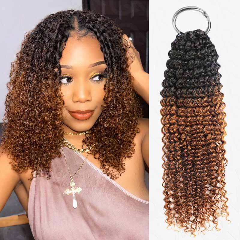 QVR small kinky curly machine made human hair extension