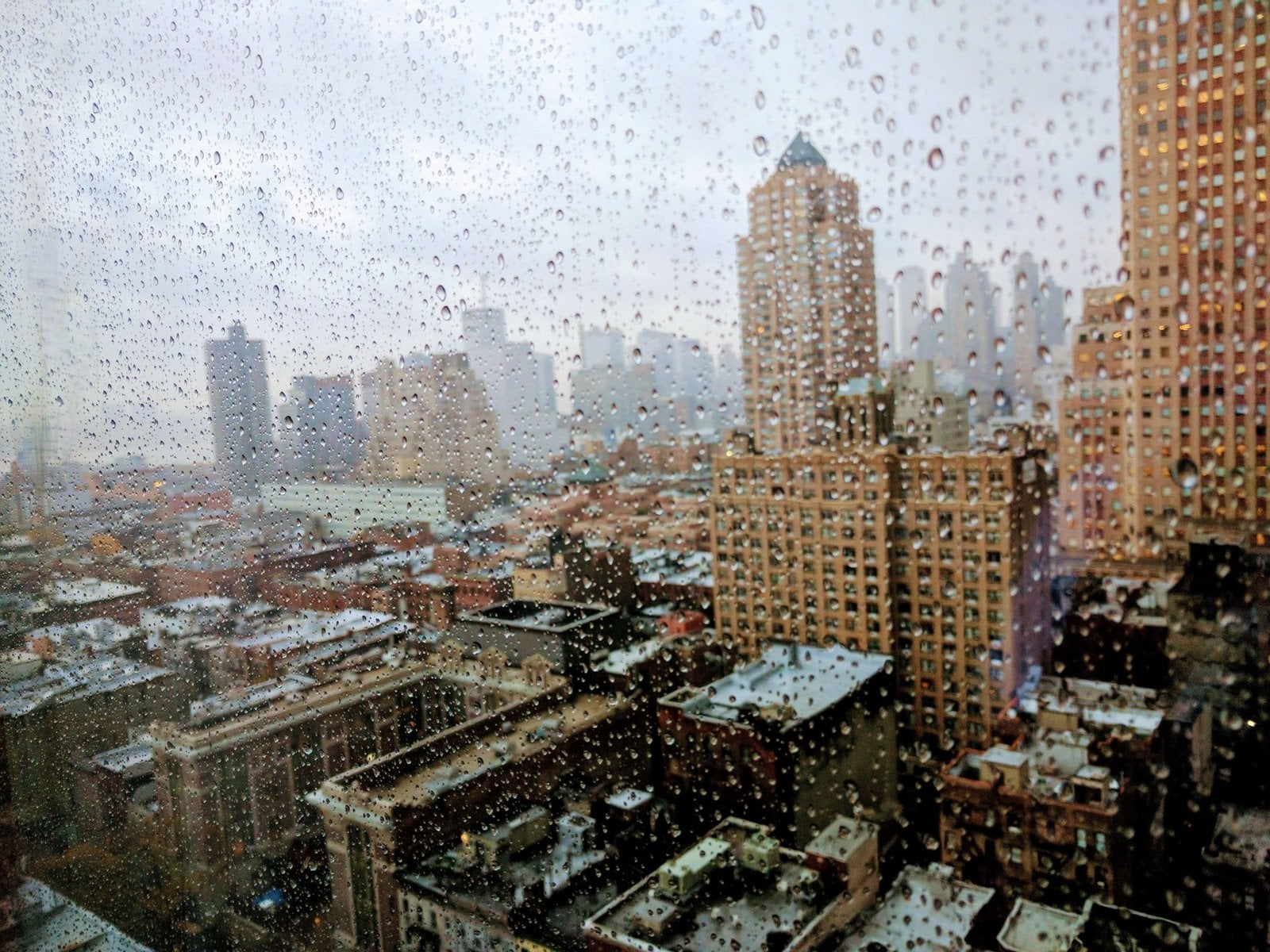 Rainy New York skyline