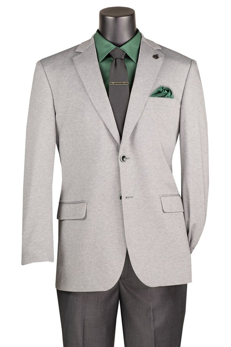 Light grey textured super stretch blazer