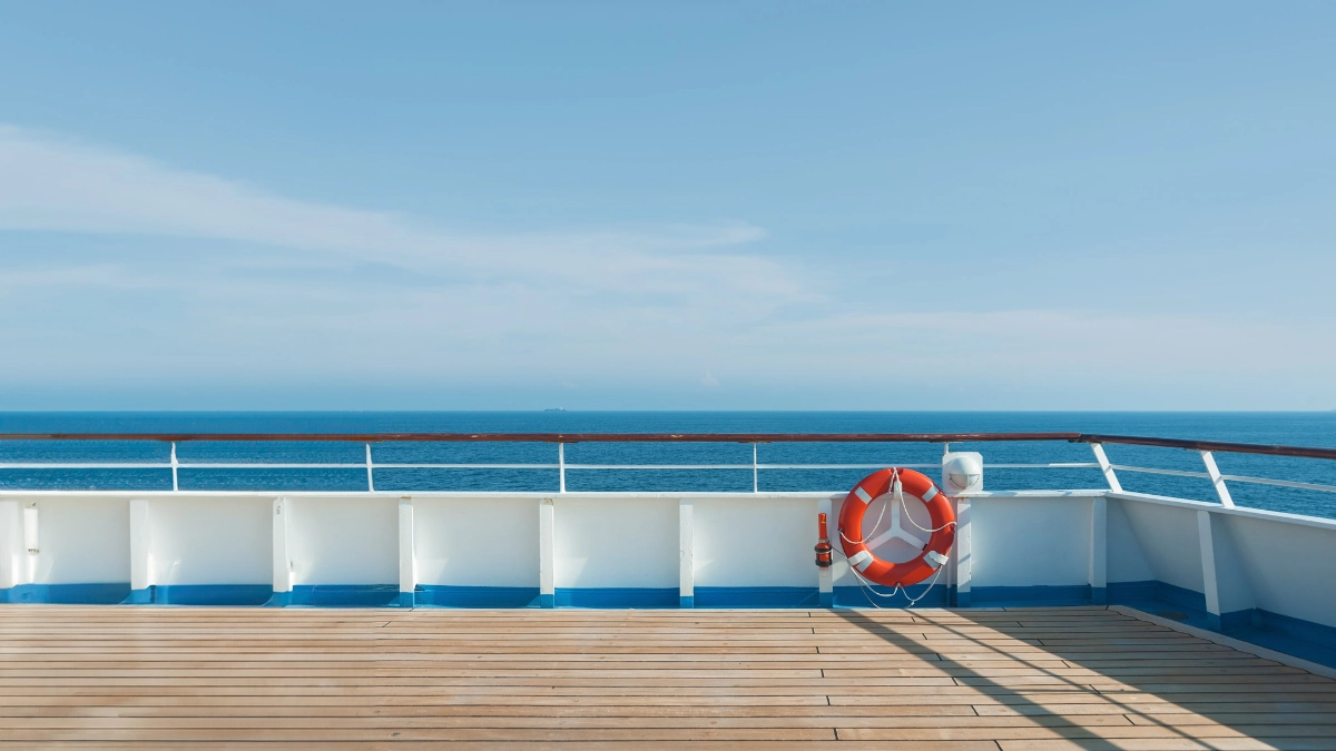 Cruise ship sailing at sea