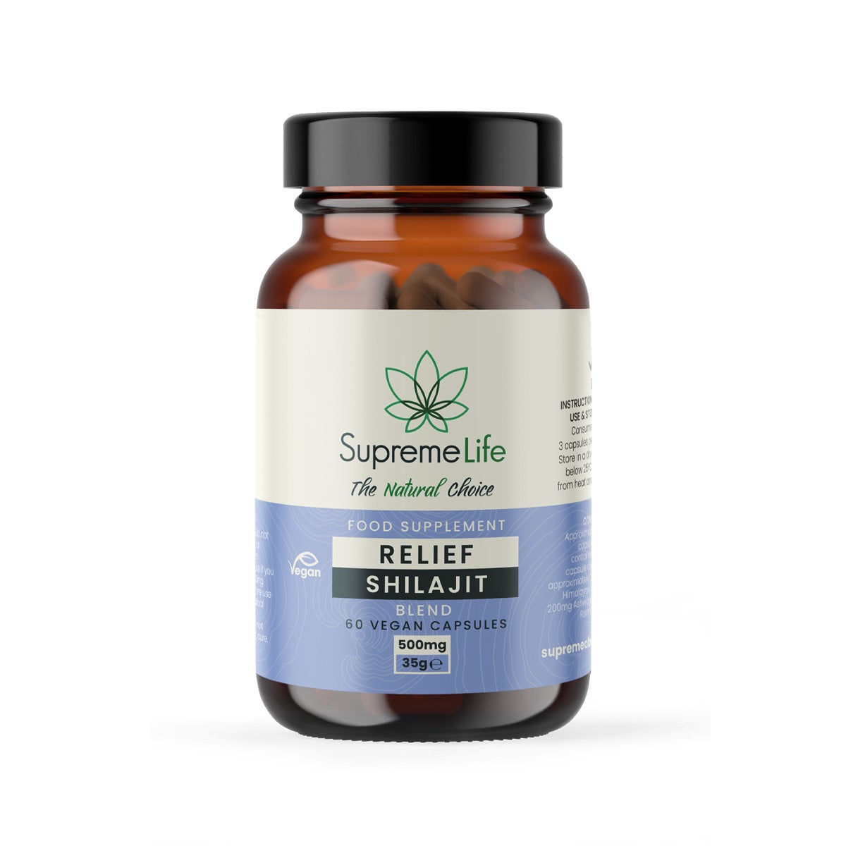 SupremeCBD Shilajit Vegan Capsules bottle