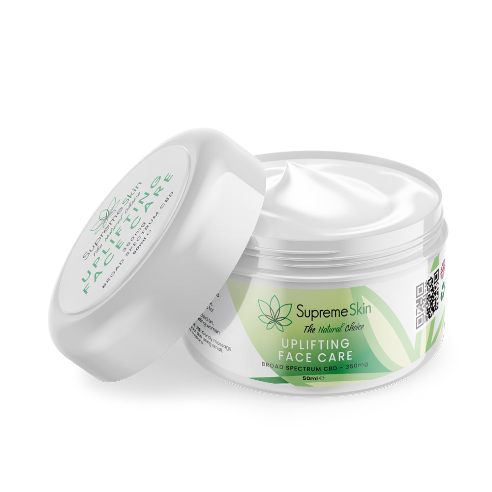 SupremeCBD uplifting CBD face cream jar