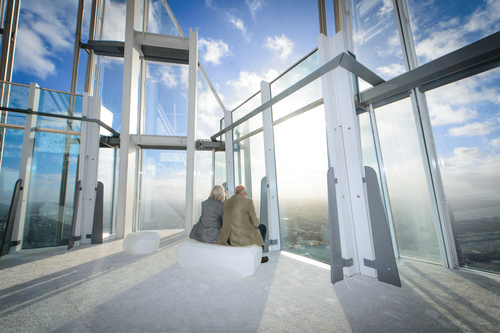 Panoramic London skyline view from The View from The Shard