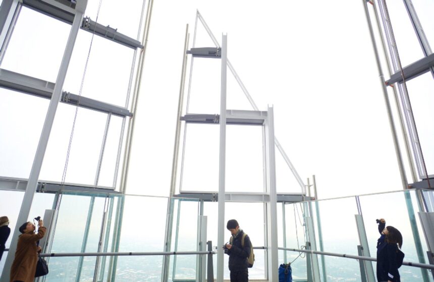 Visitors enjoying the open-air Skydeck at The View from The Shard