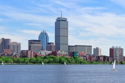 Boston skyline across the river