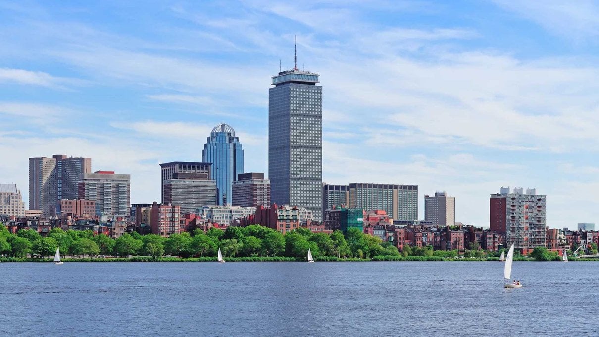 Boston skyline across the river